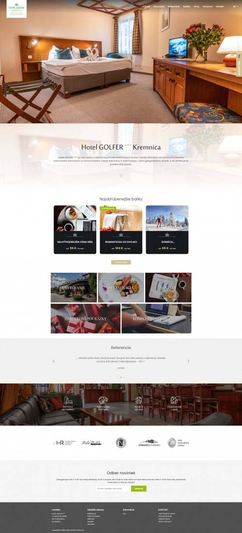 Portfólio | Tvorba web stránok - Hotel Golfer