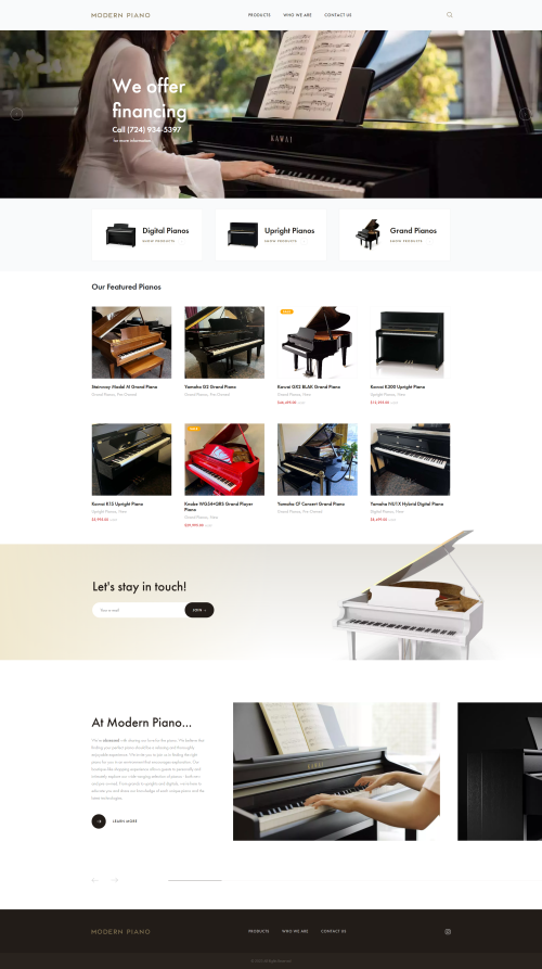 Portfólio | E-shop - Modern Piano Pittsburgh